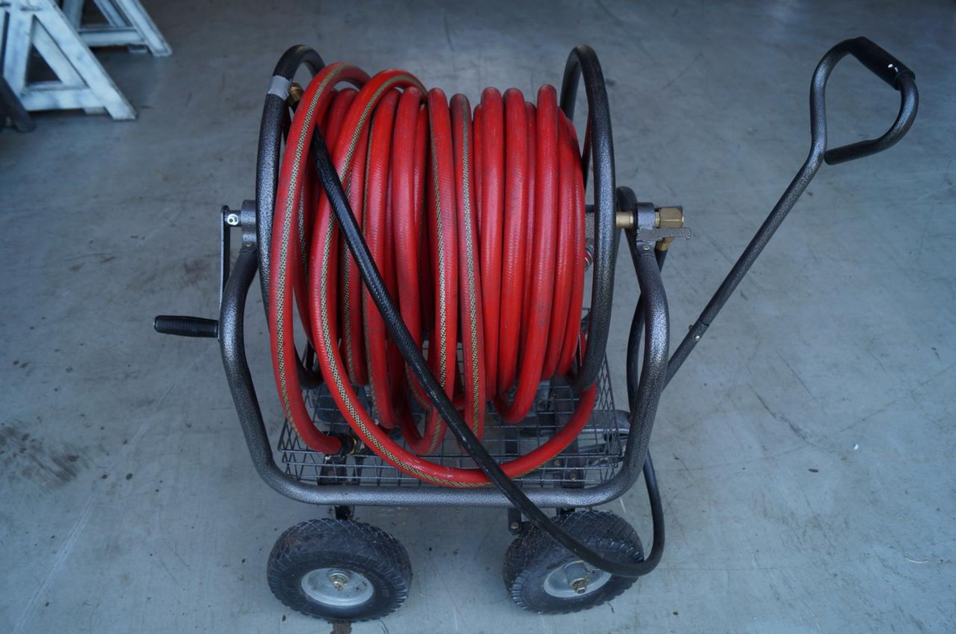 (1) mobile 4-wheel water hose cart