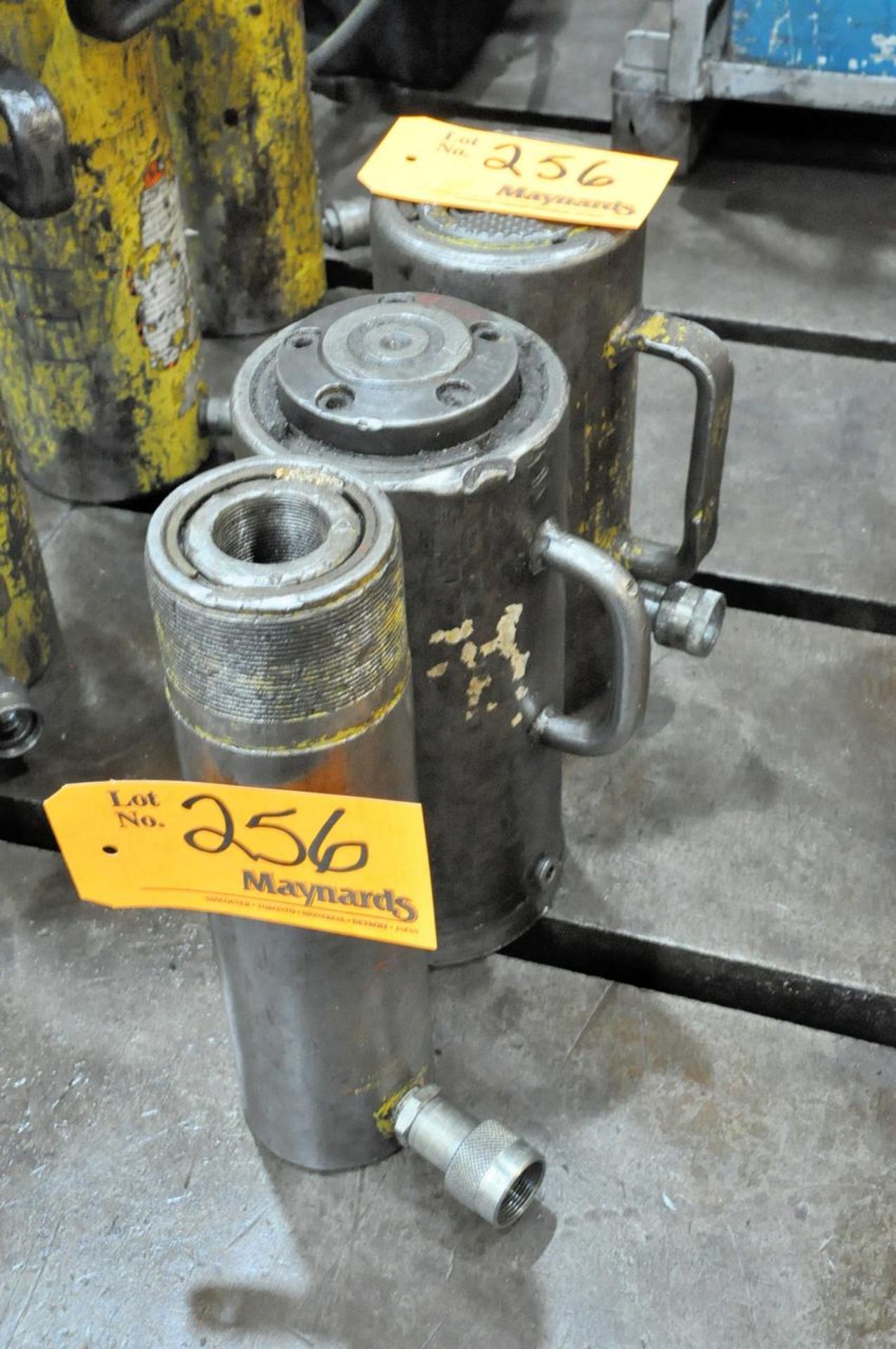 Lot of (2) 50 Ton and (1) 20 Ton Hydraulic Cylinders Jacks