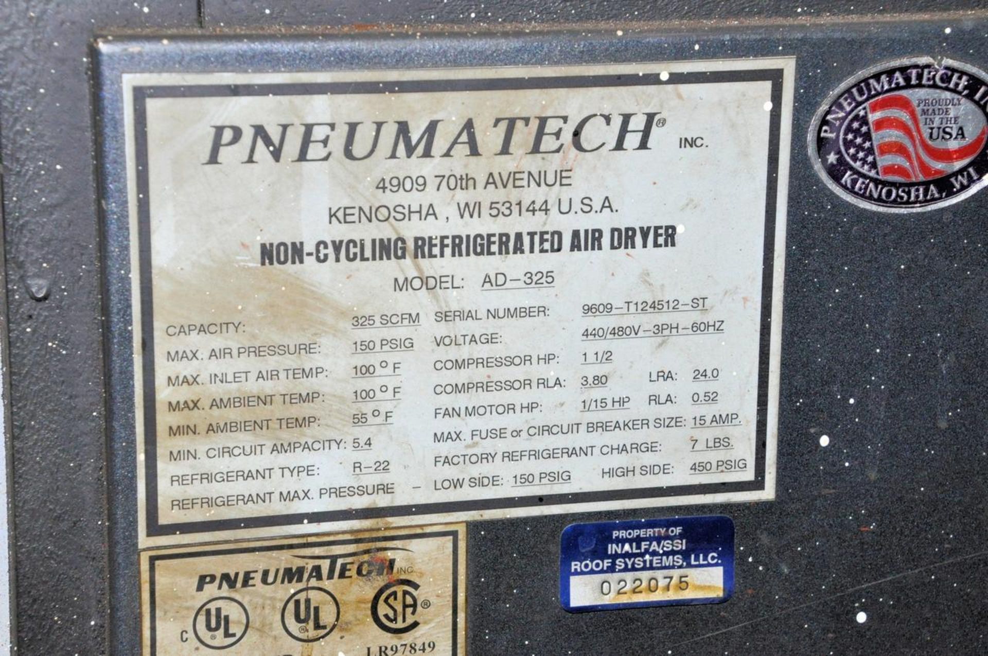Pneumatech AD-325 Refrigerated Air Dryer - Image 3 of 3