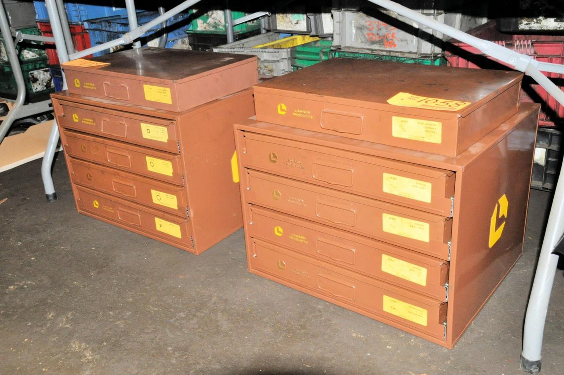 Lawson Lot of (2) 4-Drawer Hardware Organizer Cabinets