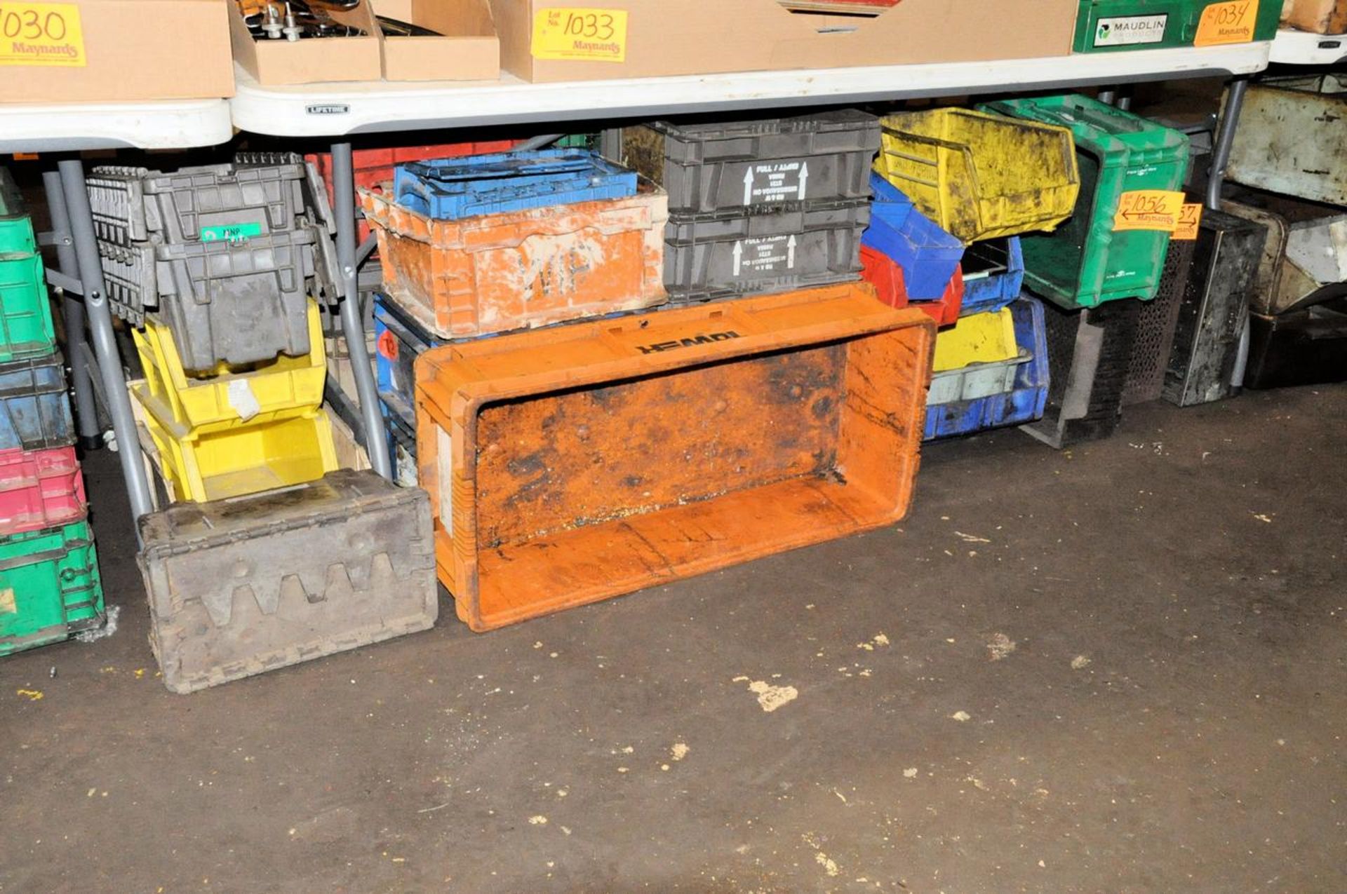 Lot of Plastic Bins and Totes Under (3) Tables - Image 5 of 5