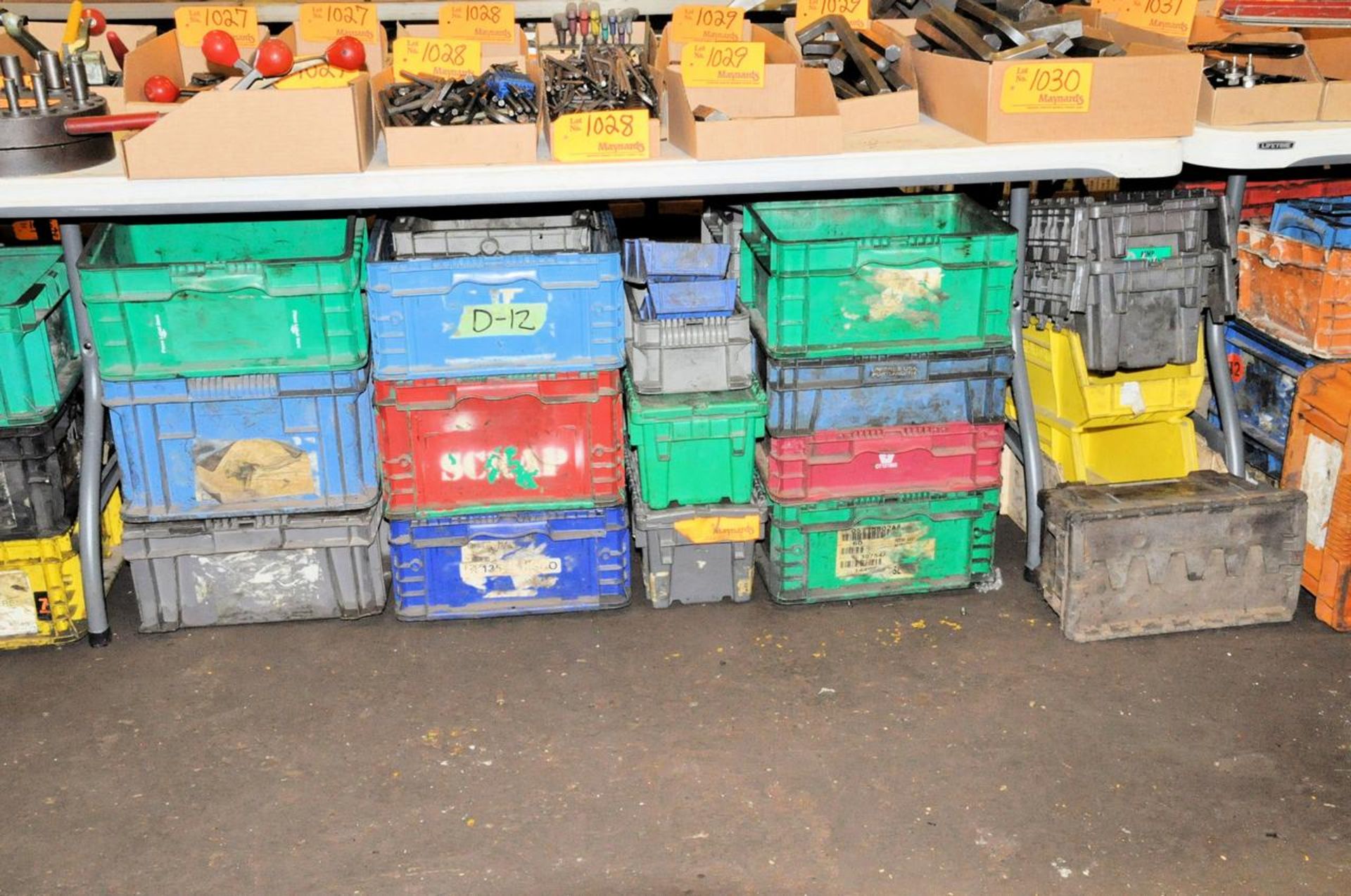 Lot of Plastic Bins and Totes Under (3) Tables - Image 3 of 5