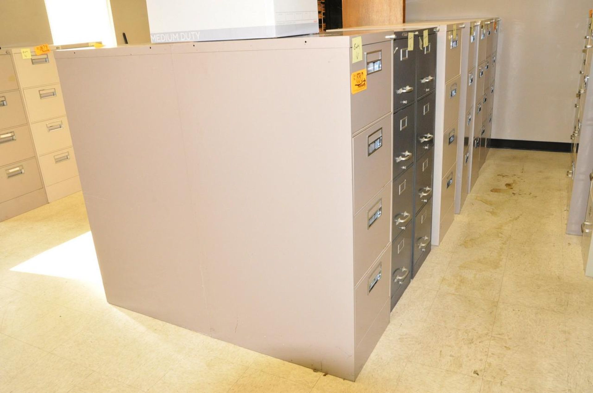 Lot of (9) 4-Drawer File Cabinets