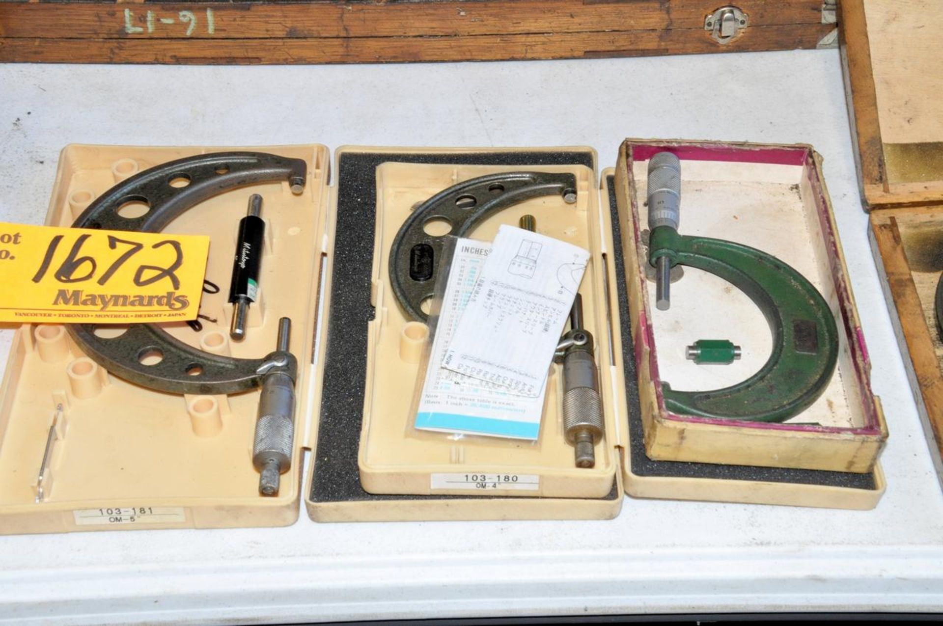 Lot of (7) Micrometers with Cases