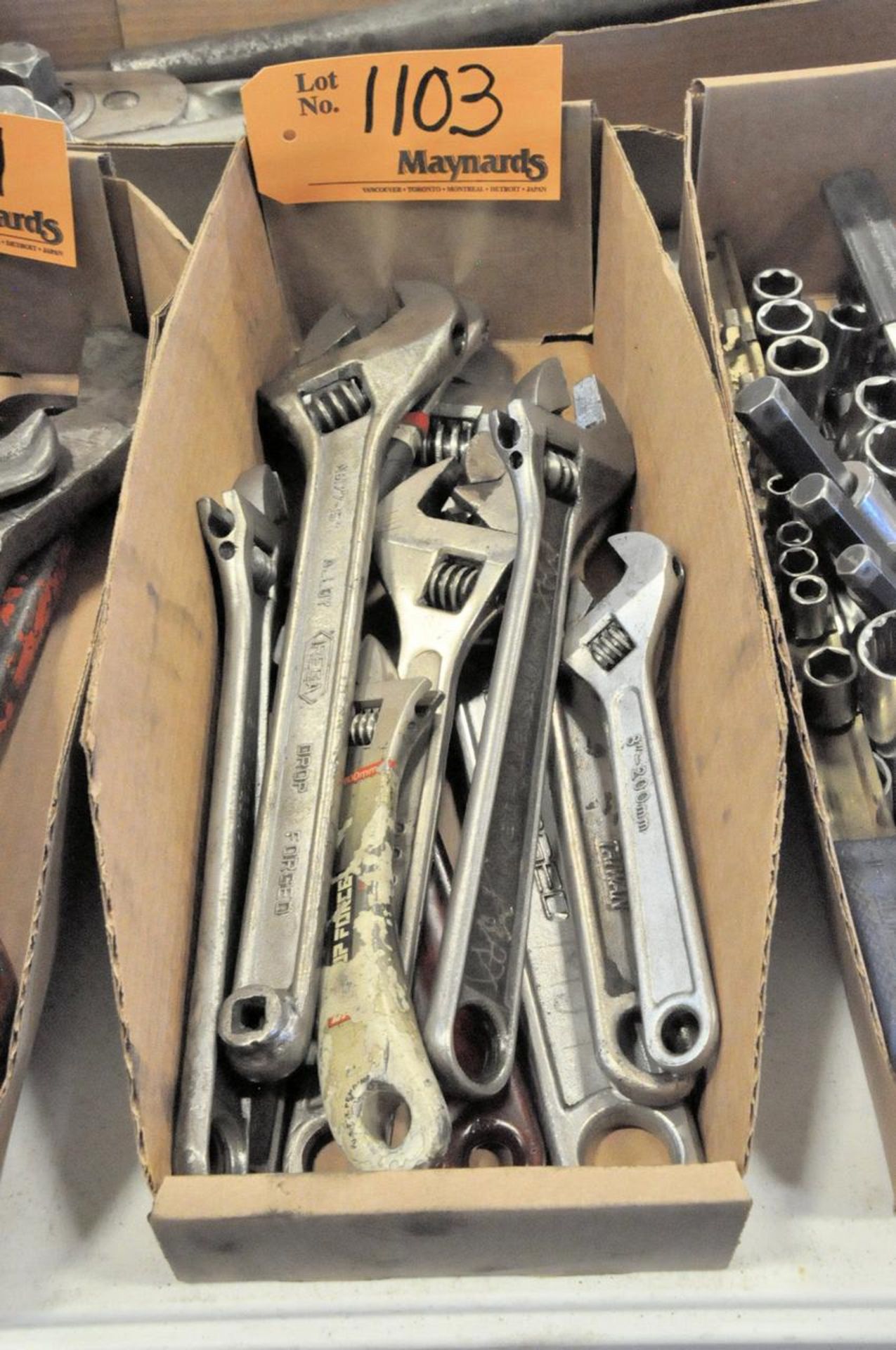 Lot of Adjustable Wrenches in (1) Box