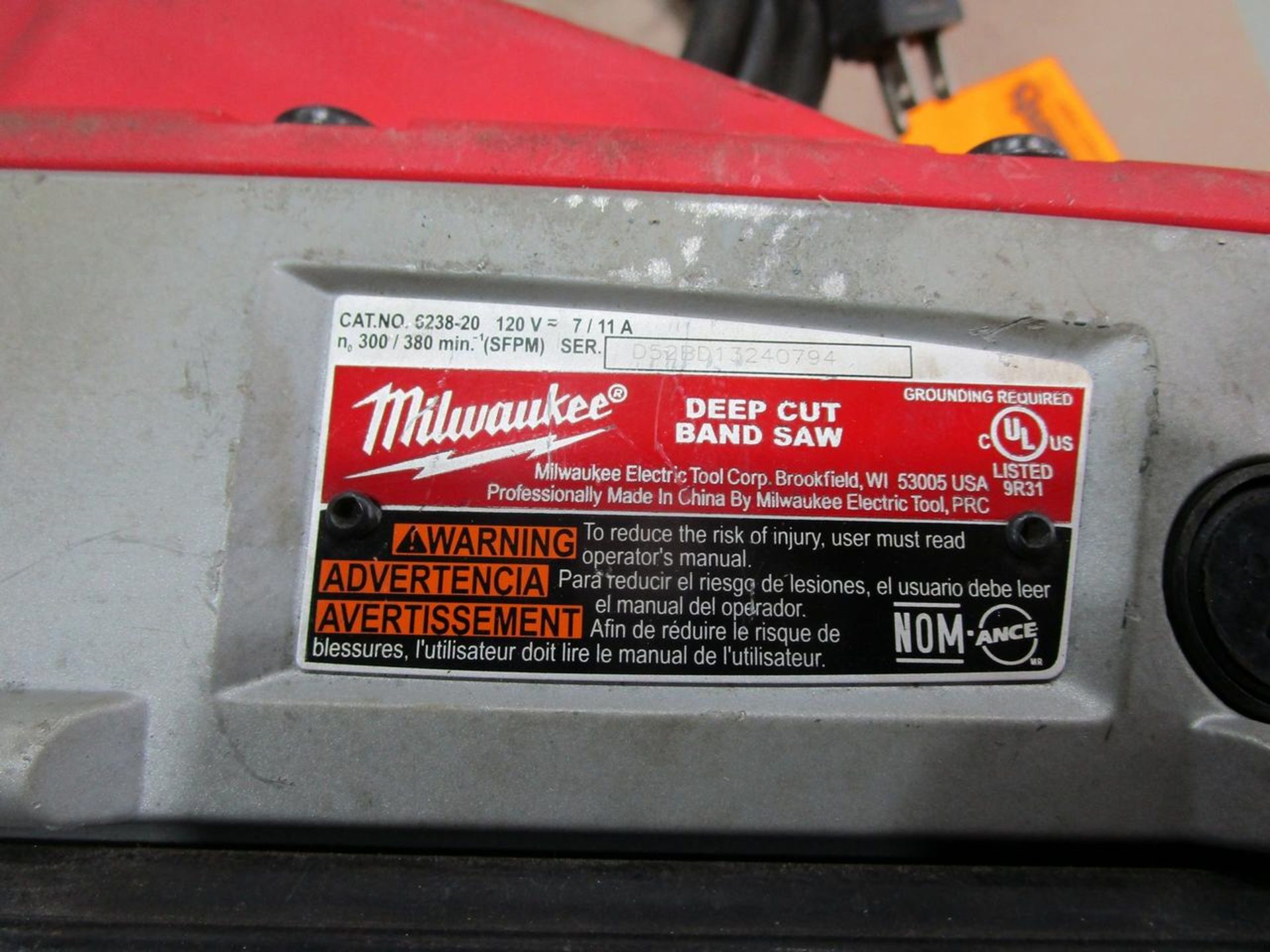 Milwaukee 6238-20 Deep Cut Portable Bandsaw - Image 3 of 3