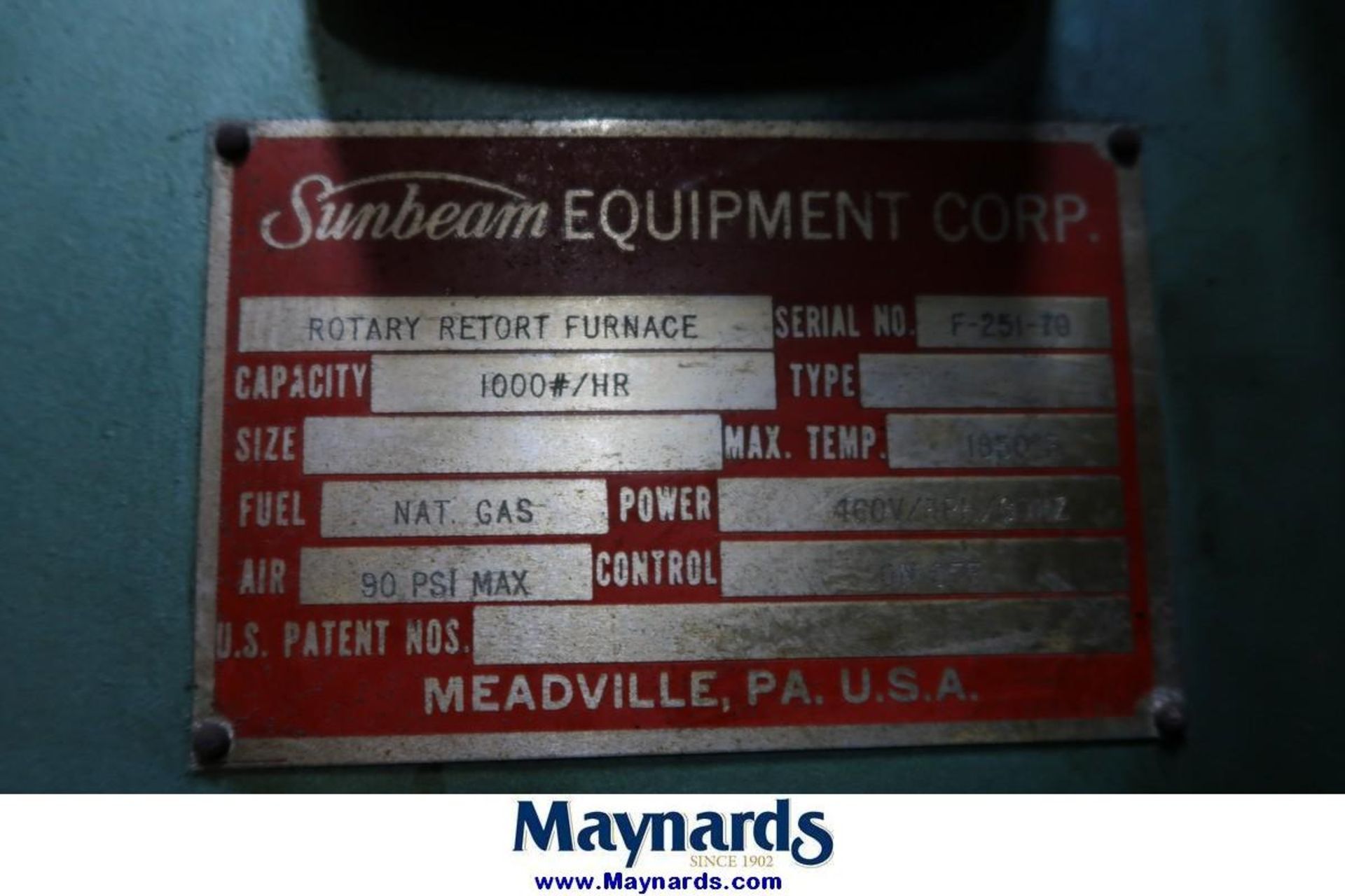 Sunbeam Rotary Retort Gas Furnace - Image 8 of 20