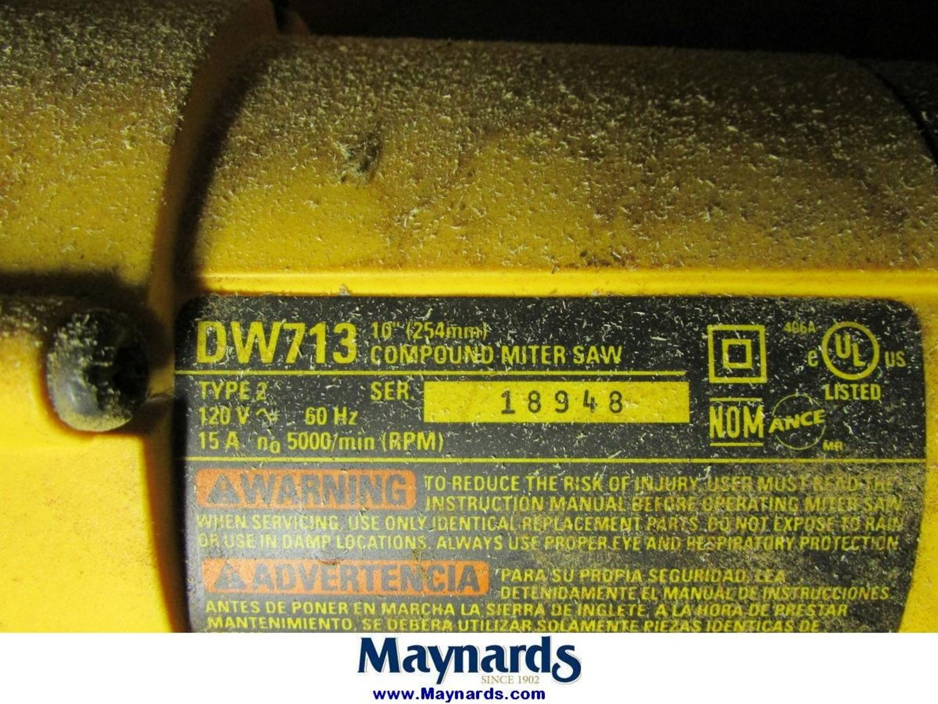 DeWalt DW713 10" Compound Miter Saw - Image 6 of 7