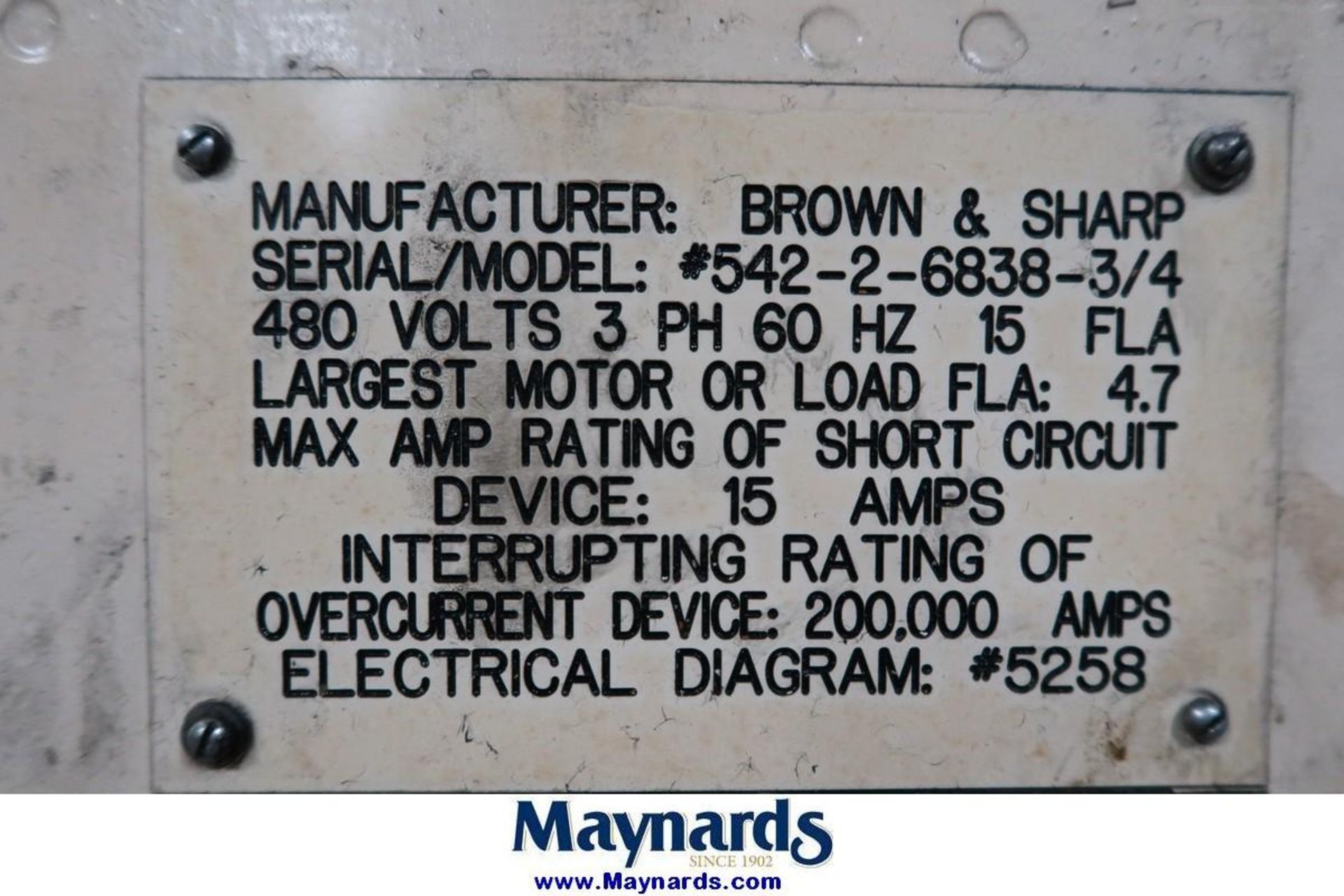 Brown & Sharpe 3/4" No. 2 Automatic Screw Machine - Image 13 of 13