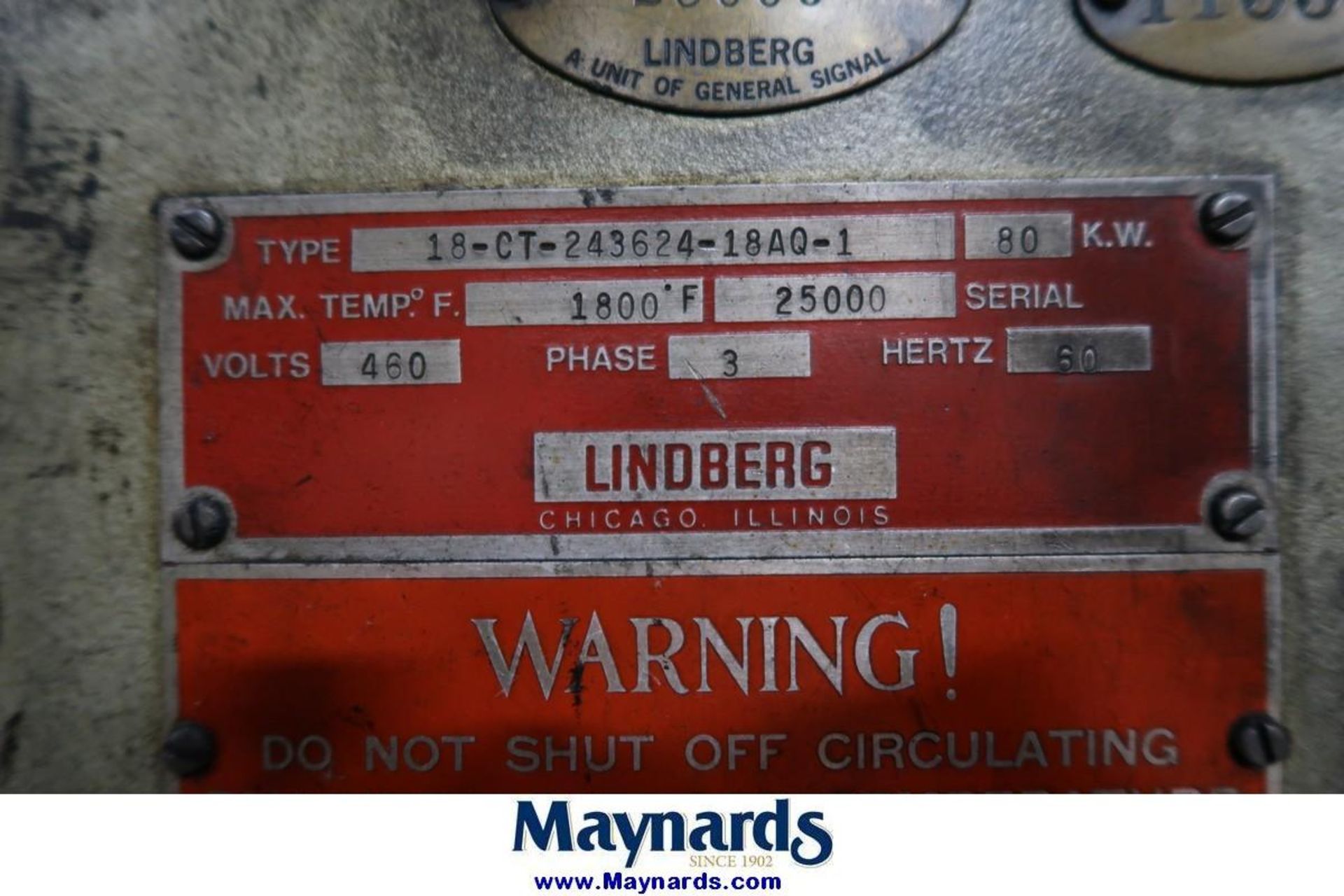 Lindberg 13-CT-243624-18AQ-1 Heat Treat Furnace - Image 5 of 10