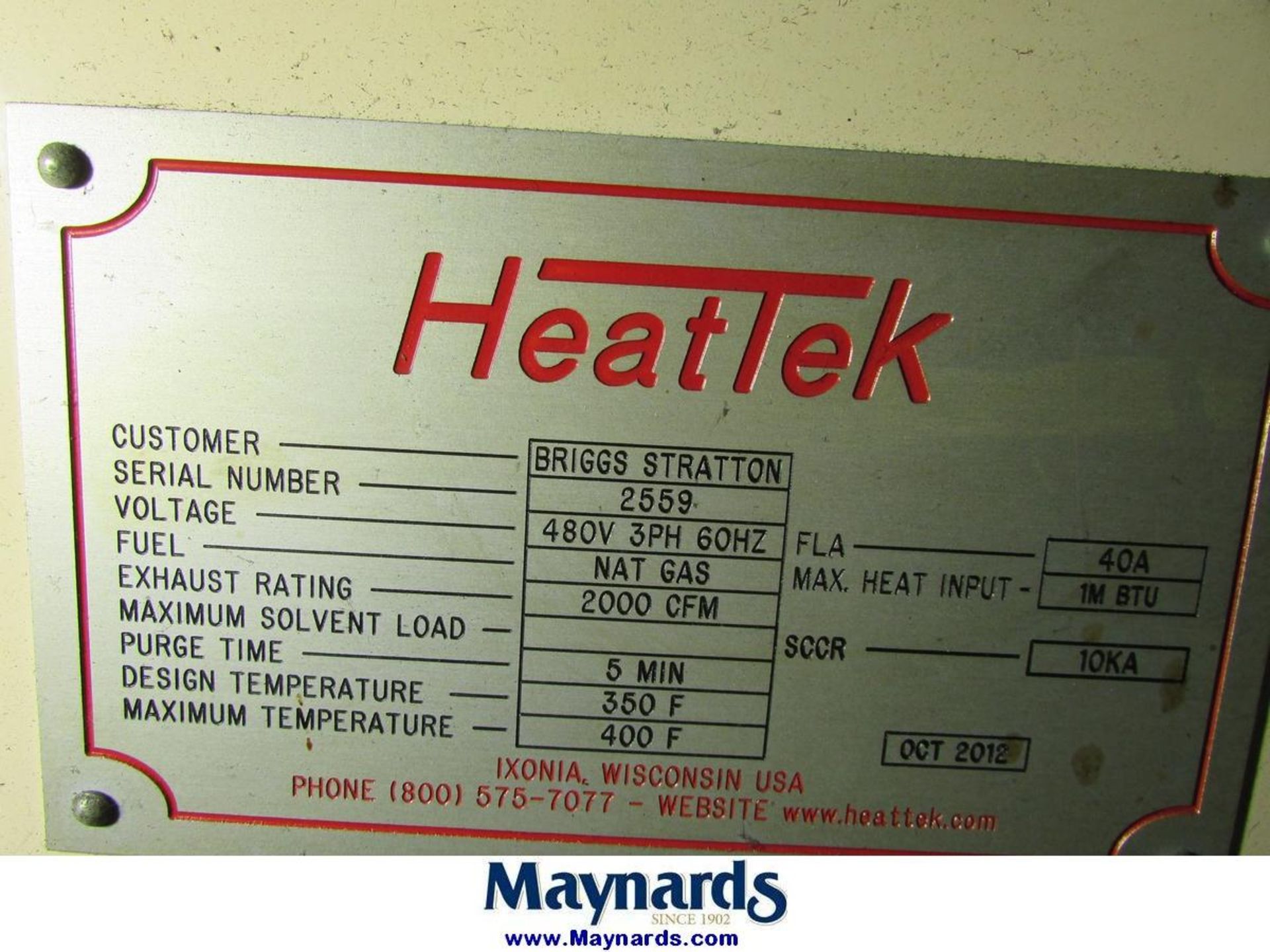 Heat Tek Stator Rotor Dip and Bake Oven - Image 17 of 17