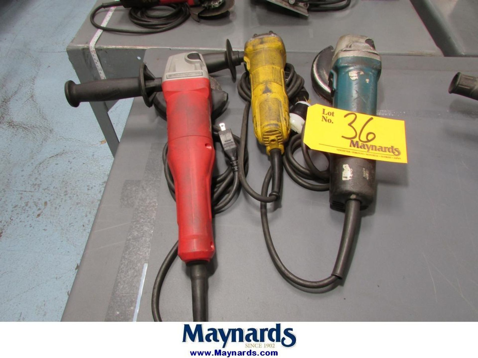 (3) Assorted 4-1/2" Electric Angle Grinders