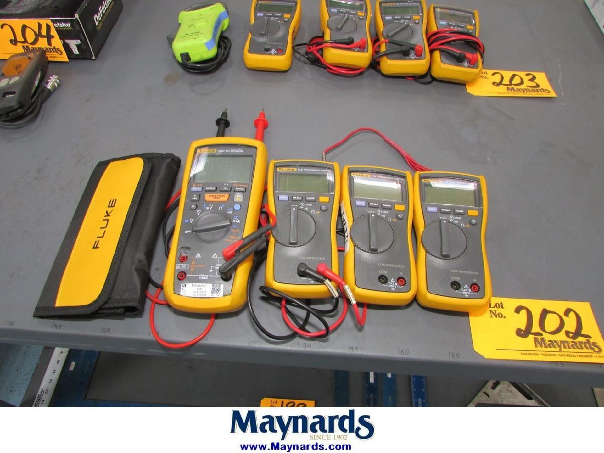 Fluke (4) Multimeters (3) 113 True RMS Multimeters, (1) 1587 FC ...