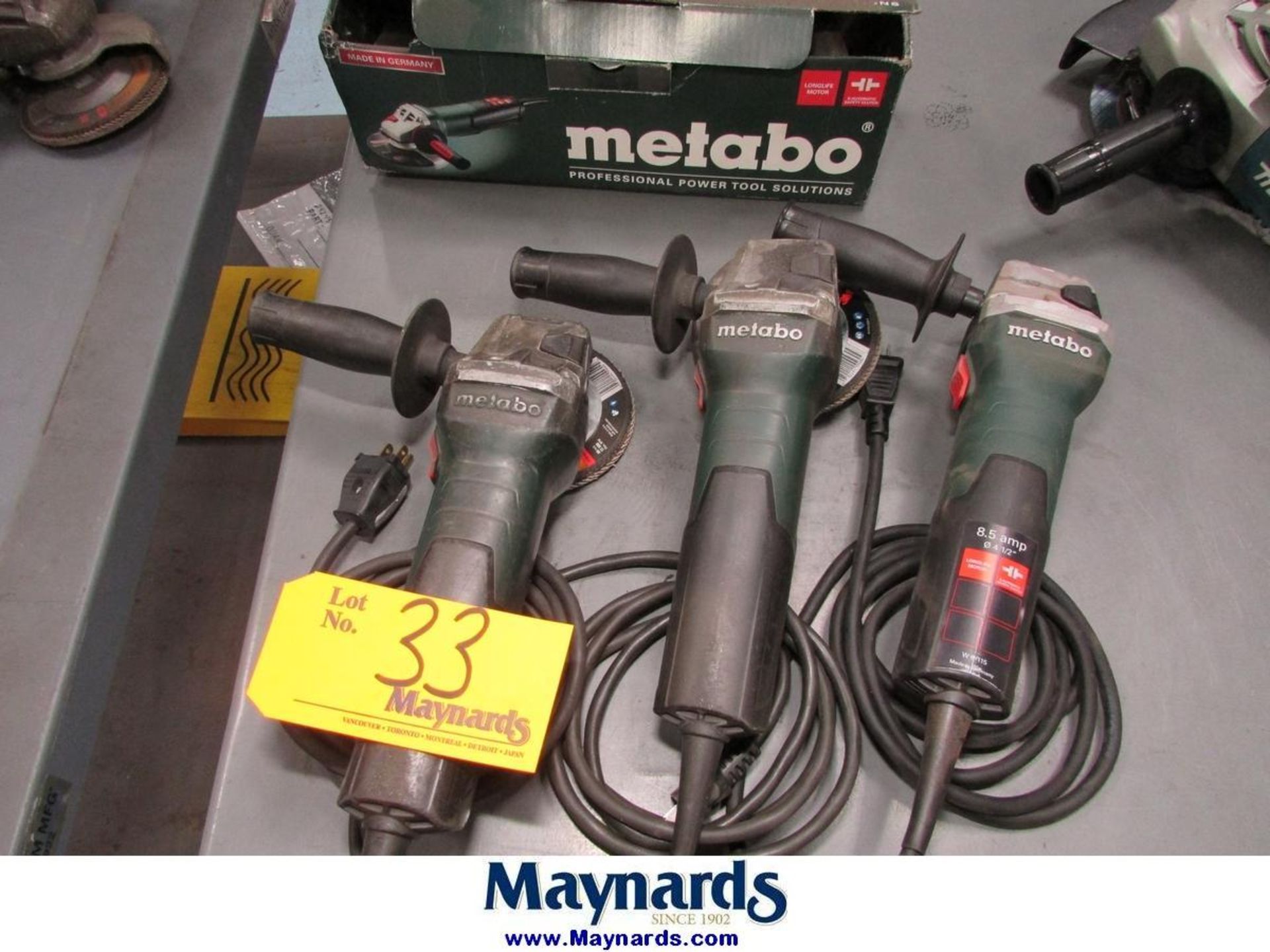 Metabo W9-115 (3) 4-1/2" Electric Angle Grinders - Image 2 of 3