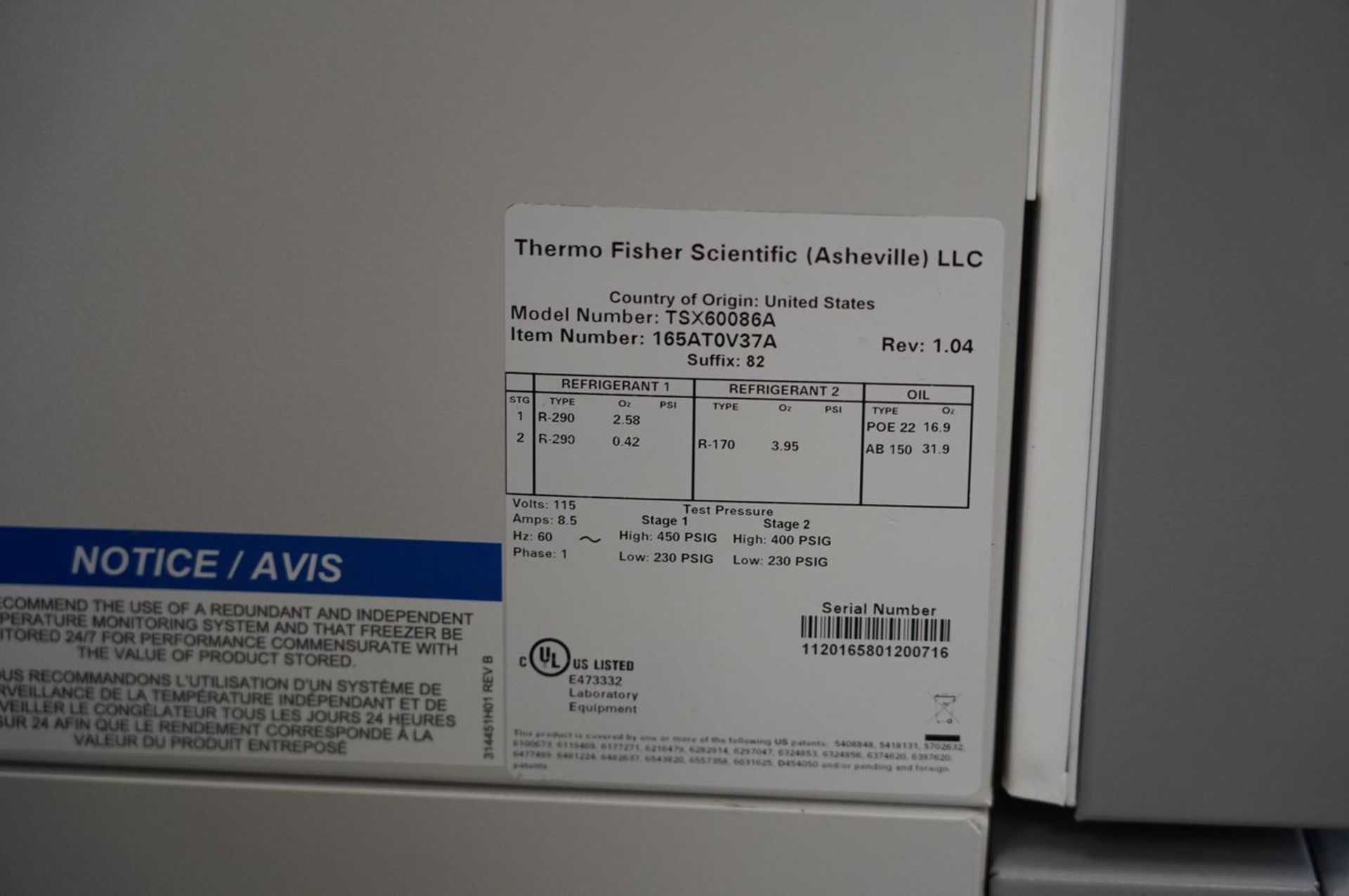 Thermo Scientific TSX 600 86A TSX Series -86c Freezer - Image 5 of 6