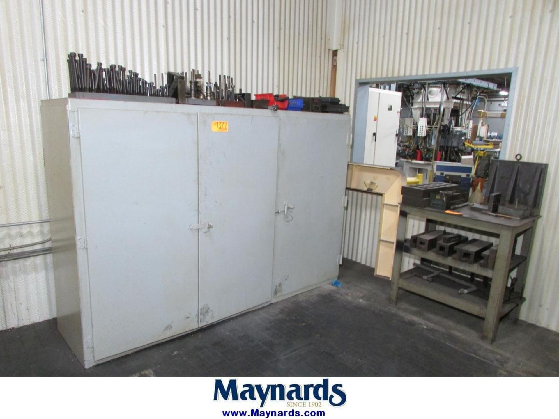 3-Door Steel Cabinet with Assorted Horizontal Mill Tooling