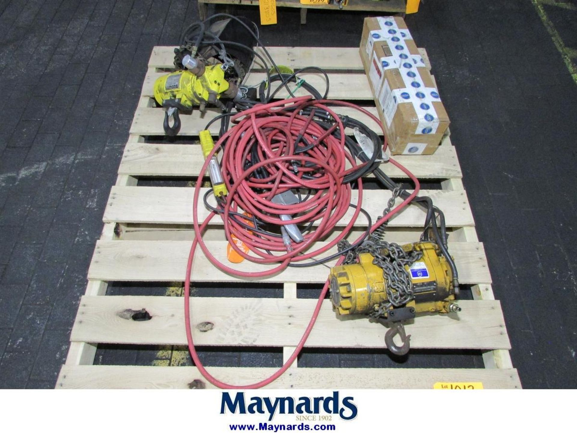 (2) 1/2-Ton Pneumatic Chain Hoists