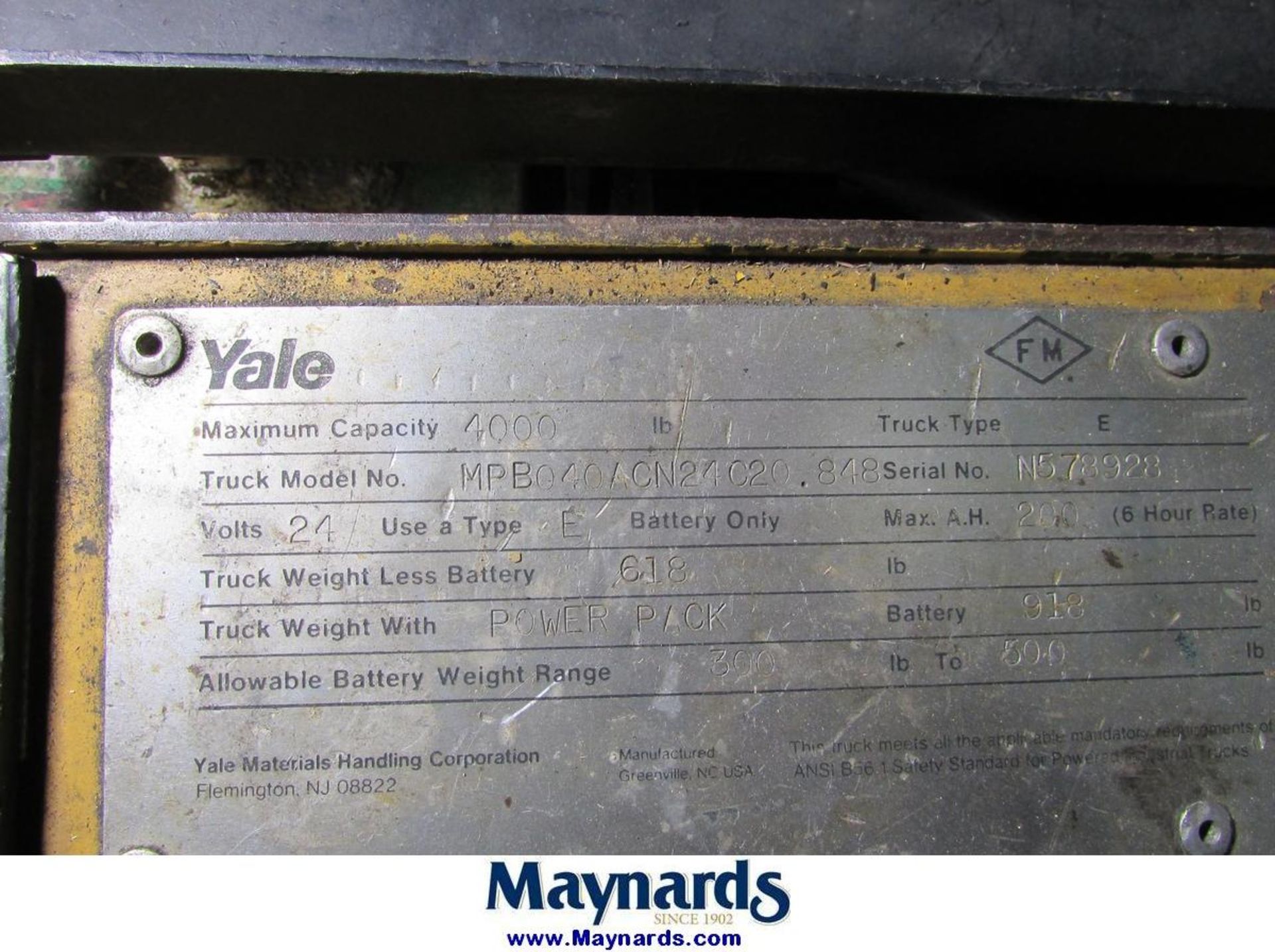 Yale MPB040ACN24C20.848 4,000Lb. 24V Electric Pallet Jack - Image 5 of 5