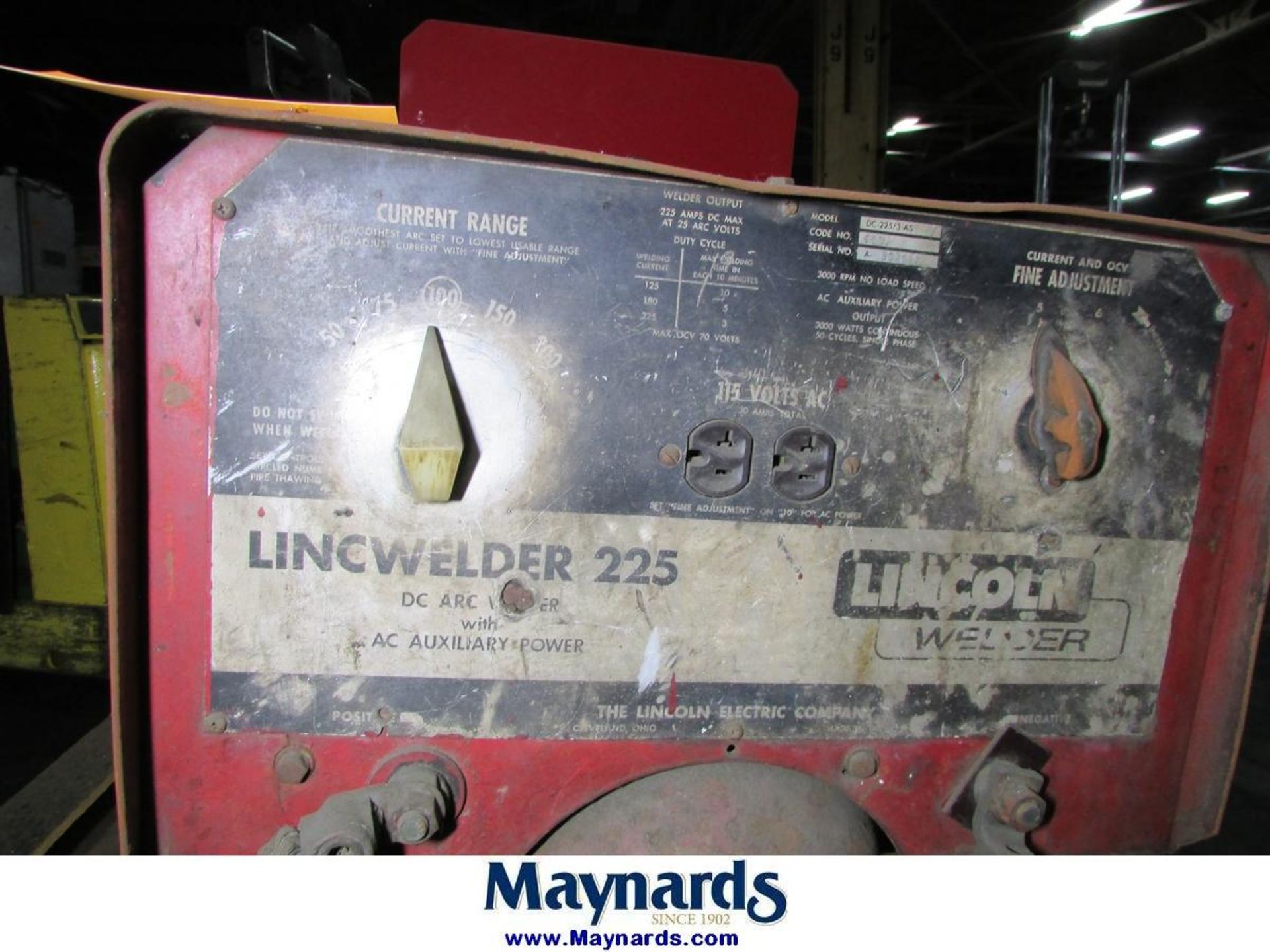 Lincoln Lincwelder DC-225/3-AS DC Arc Welder with AC Auxiliary Power - Image 2 of 7