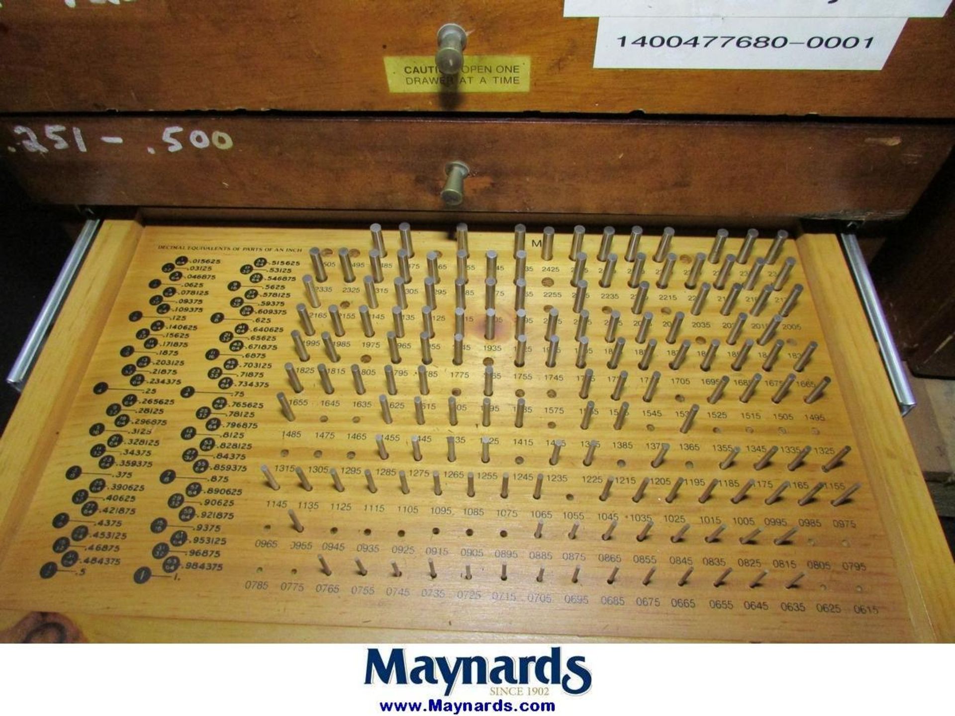 Meyer (4) Pin Gage Set Cabinets - Image 17 of 18
