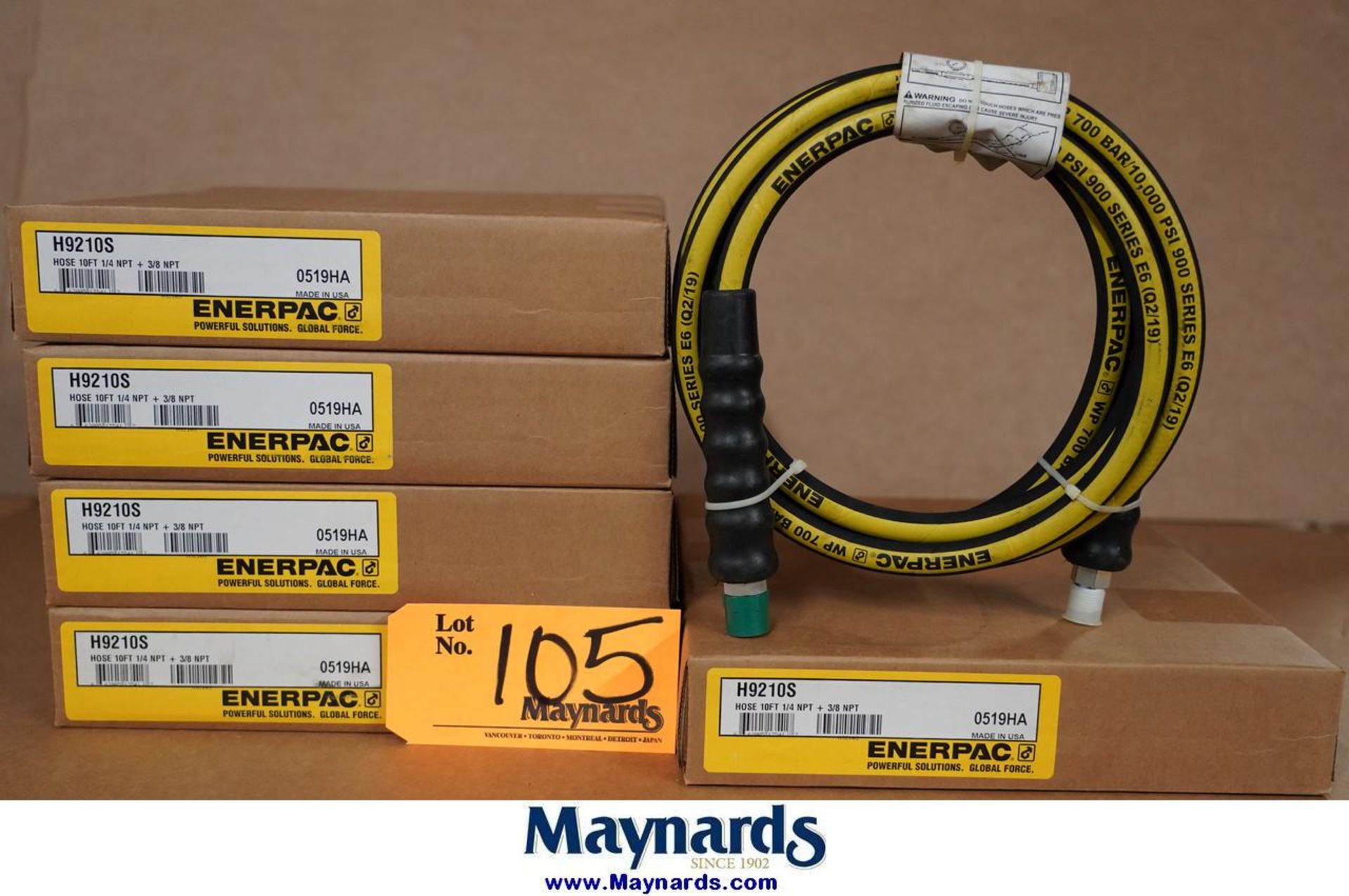 Enerpac H9210S (5) 10 Ft Heavy Duty Rubber High Pressure Hydraulic Hose