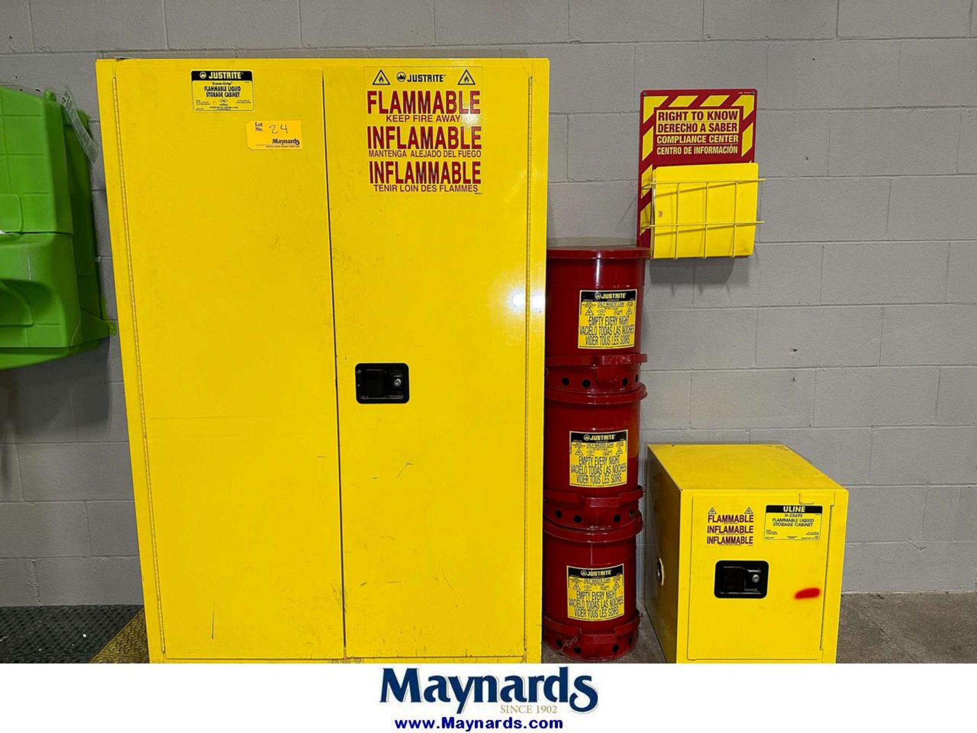 (2) Justrite Flammable Liquid Storage Cabinets