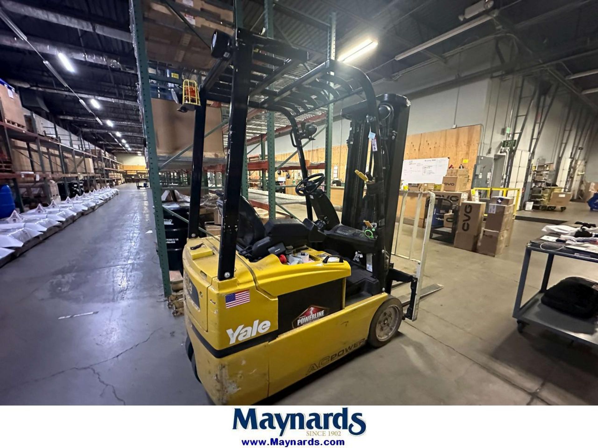 2008 Yale 2,850 Lb. Cap. 3-Wheel Electric Forklift (Late Delivery) - Image 9 of 19