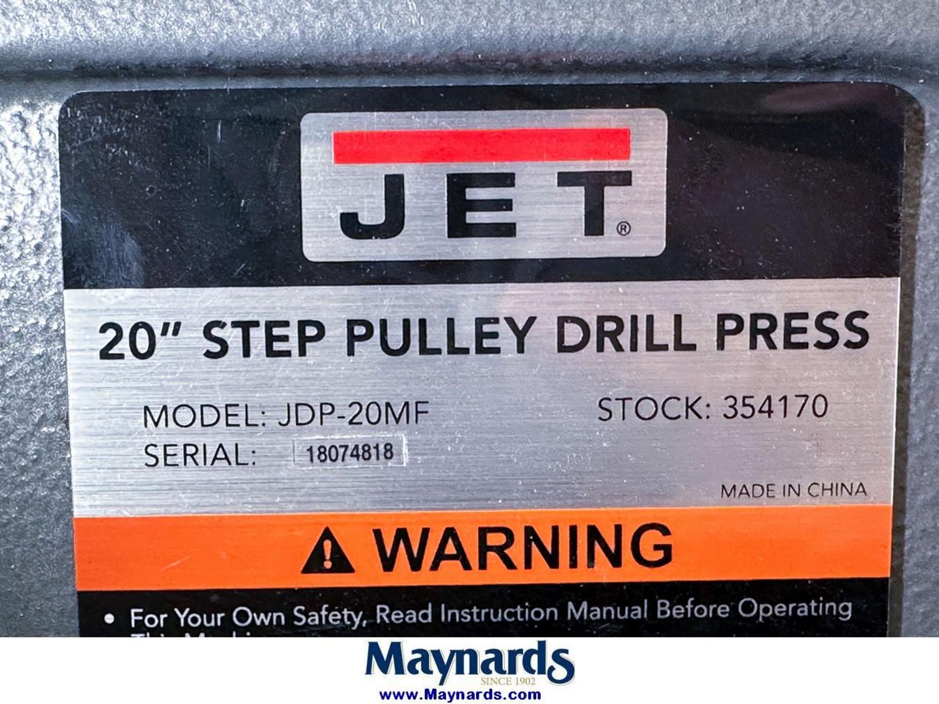 2018 JET JDP-20MF 20" Floor Drill Press - Image 36 of 37