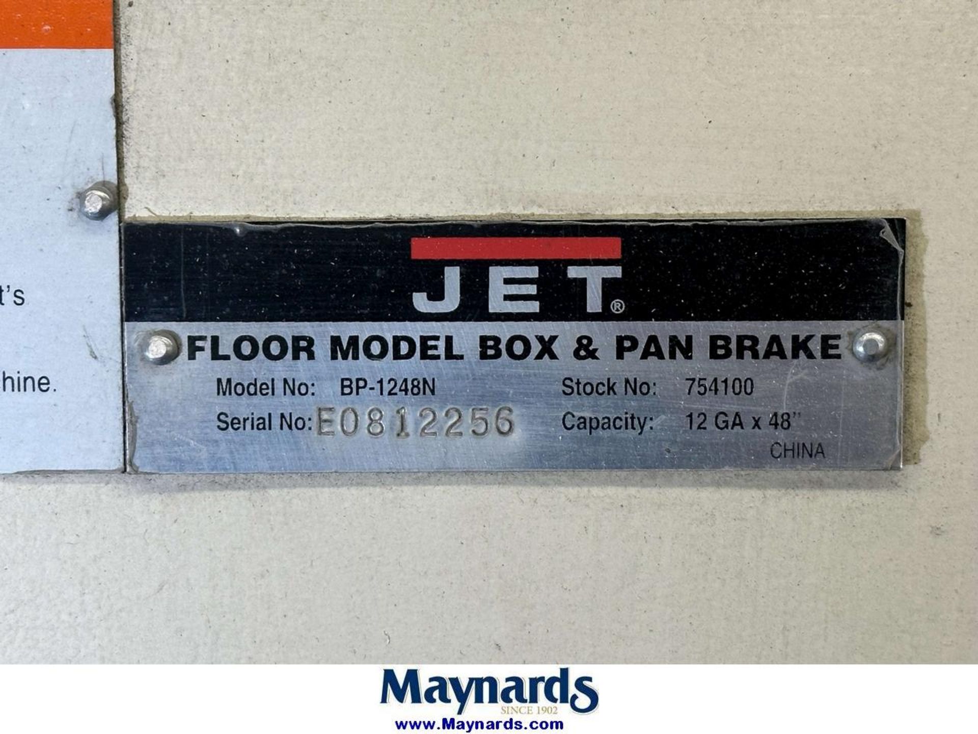 2008 JET BP-1248N 12-GA x 48" Floor Model Box & Pan Brake - Image 11 of 22