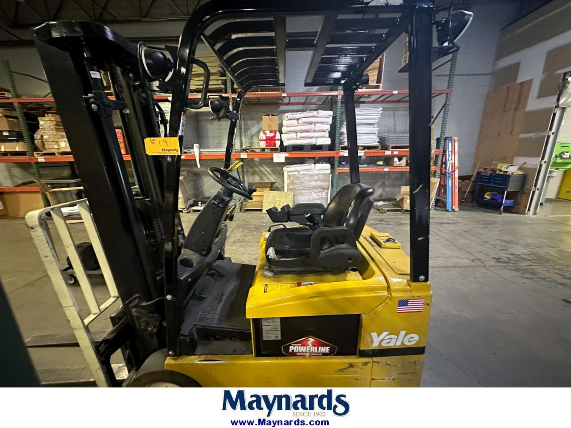 2008 Yale 2,850 Lb. Cap. 3-Wheel Electric Forklift (Late Delivery) - Image 5 of 19
