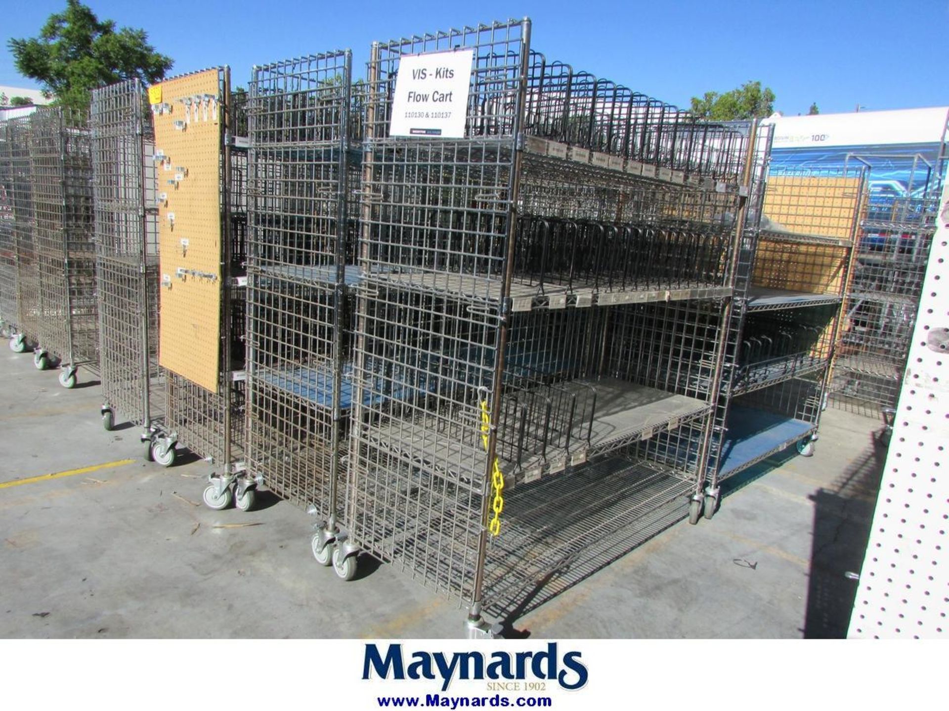 (8) Uline Multi-Tier Wire Rack Carts 5'x2'x6'