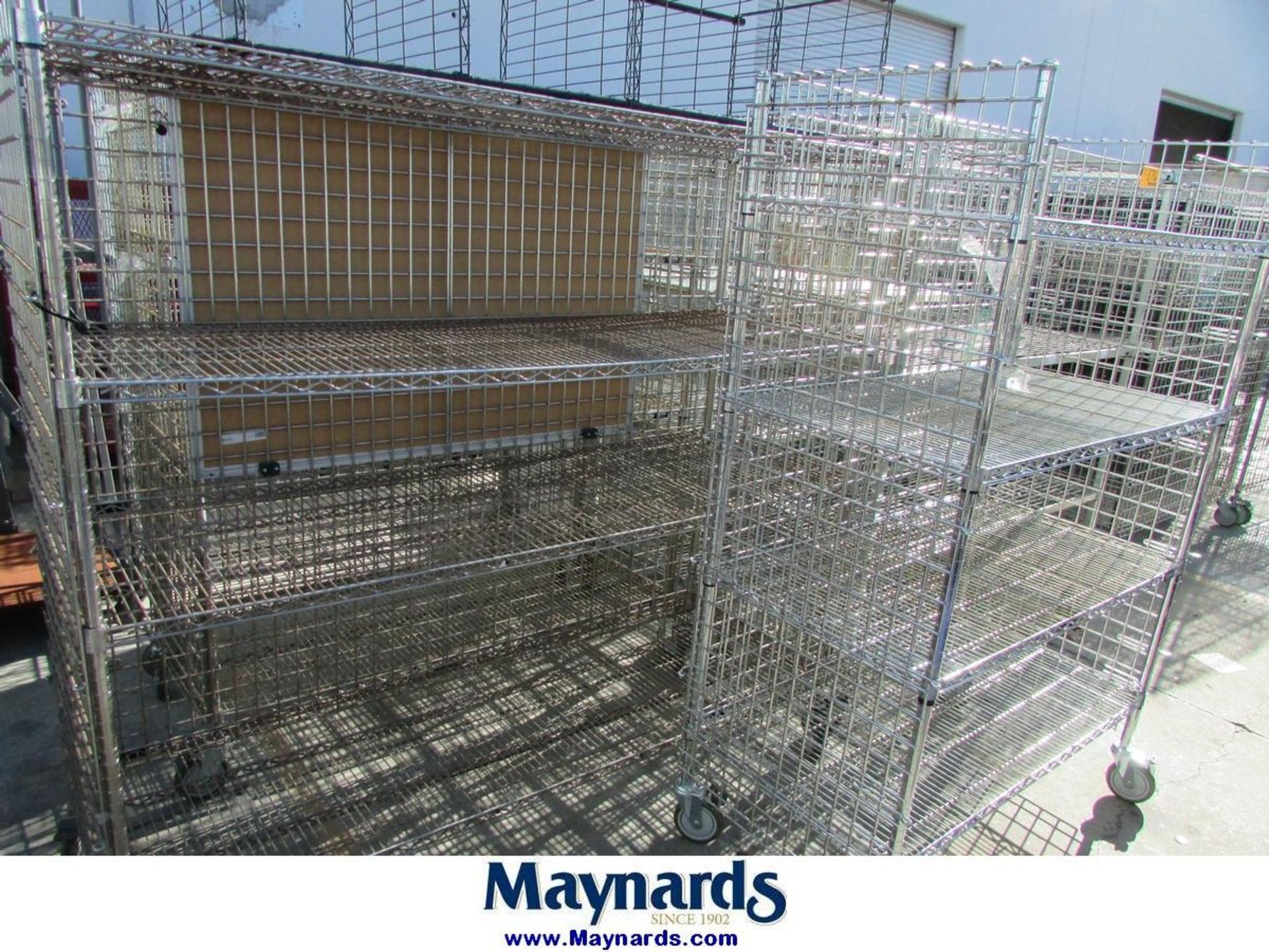 (7) Uline Multi-Tier Wire Rack Carts Various Sizes