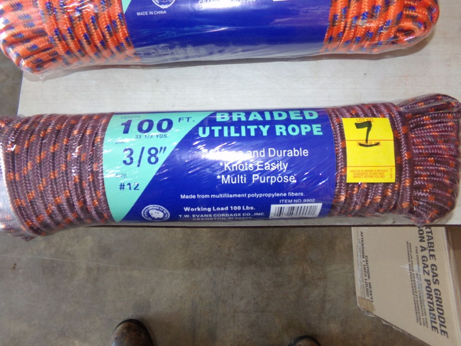 Braided Utility Rope 100', 3/8'' Thick, New