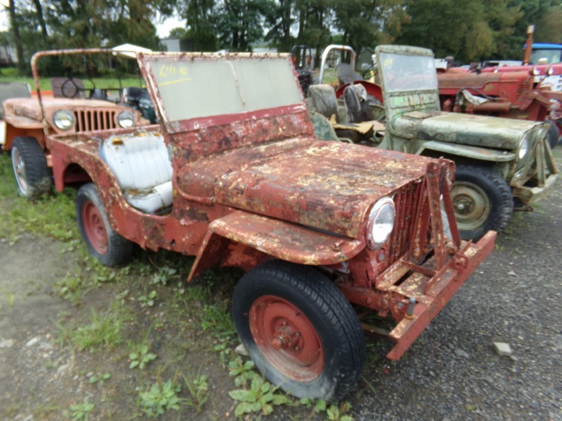 1946 Willy's Jeep, Red, w/Windshield, Vin #: 52610 -HAVE TRANS. REG. / OPEN TO ALL BUYERS - Needs - Image 3 of 3