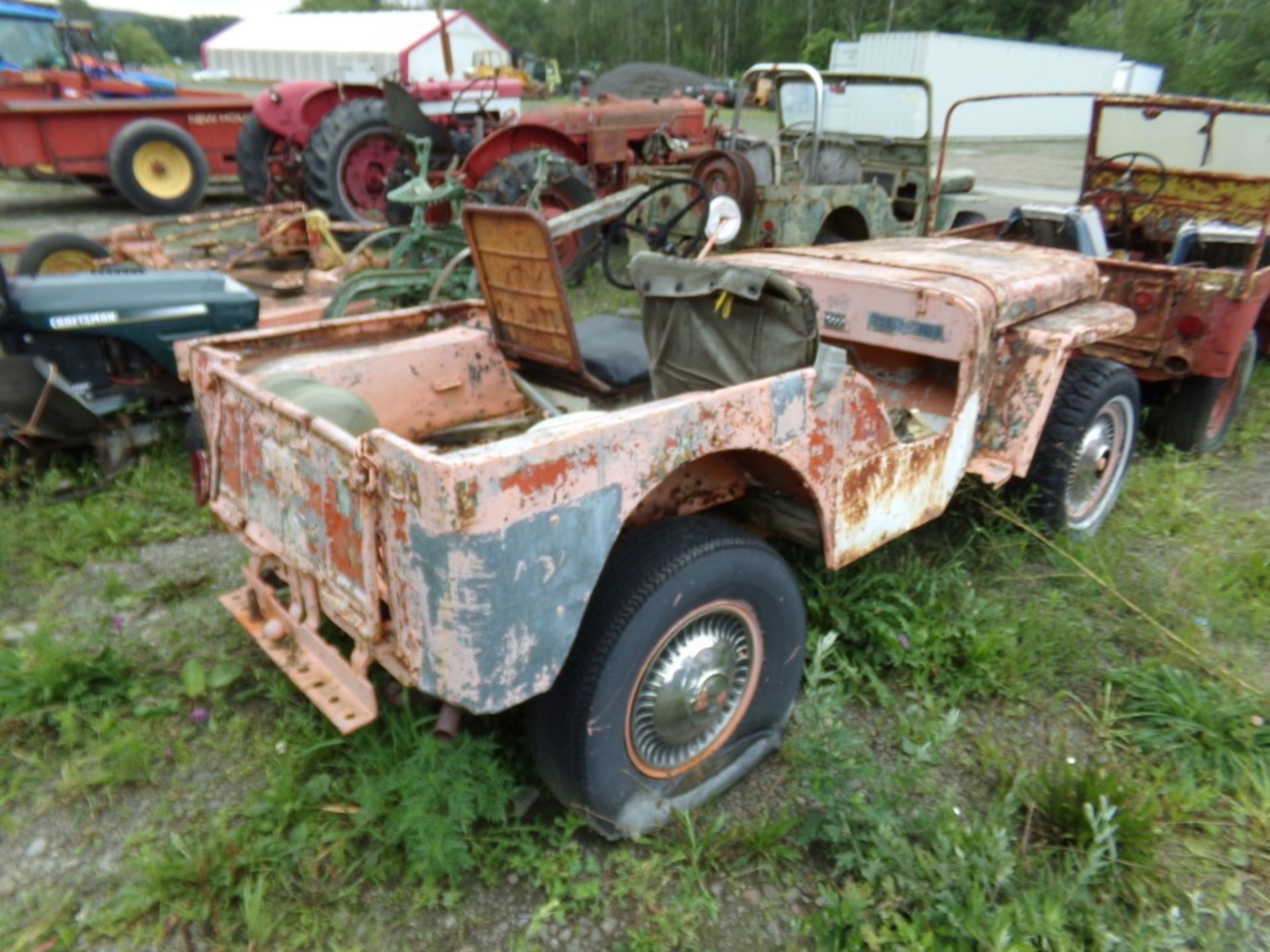 50's Willy's Jeep, Orange, NO Windshield - Needs Tinkering - Image 2 of 5