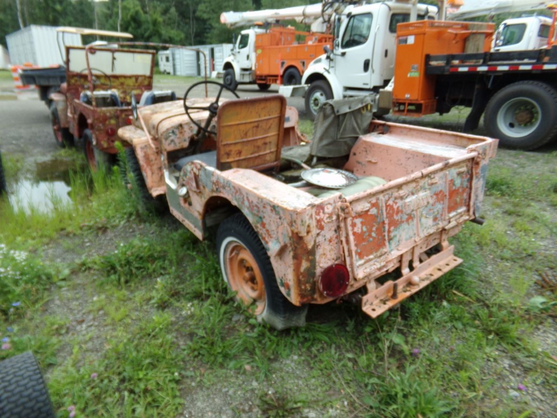 50's Willy's Jeep, Orange, NO Windshield - Needs Tinkering - Image 3 of 5