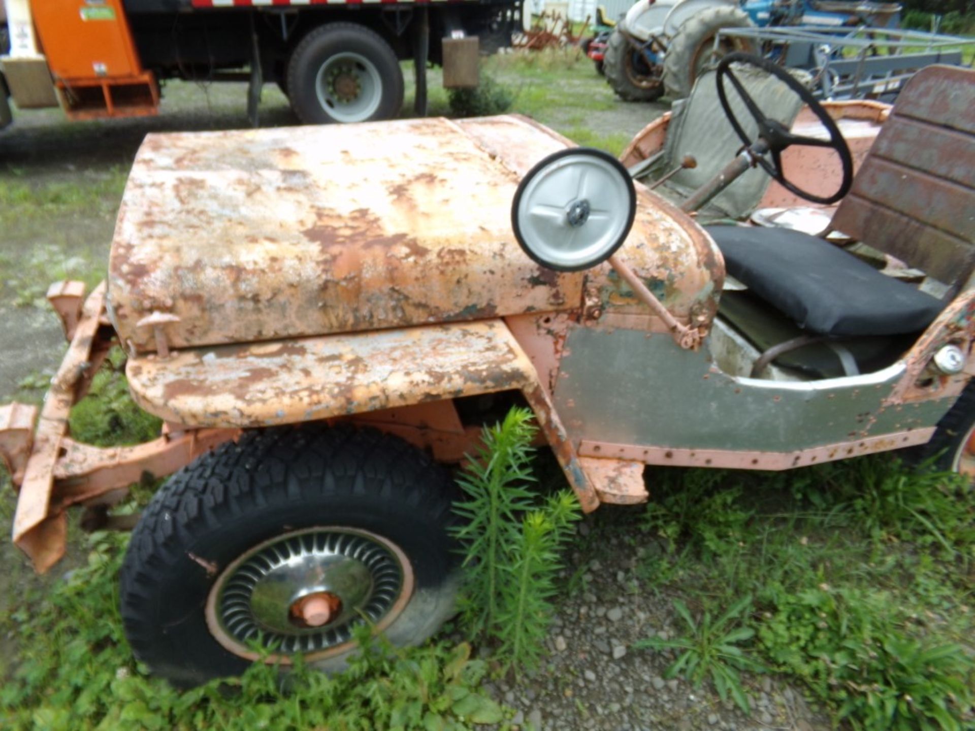 50's Willy's Jeep, Orange, NO Windshield - Needs Tinkering - Image 5 of 5