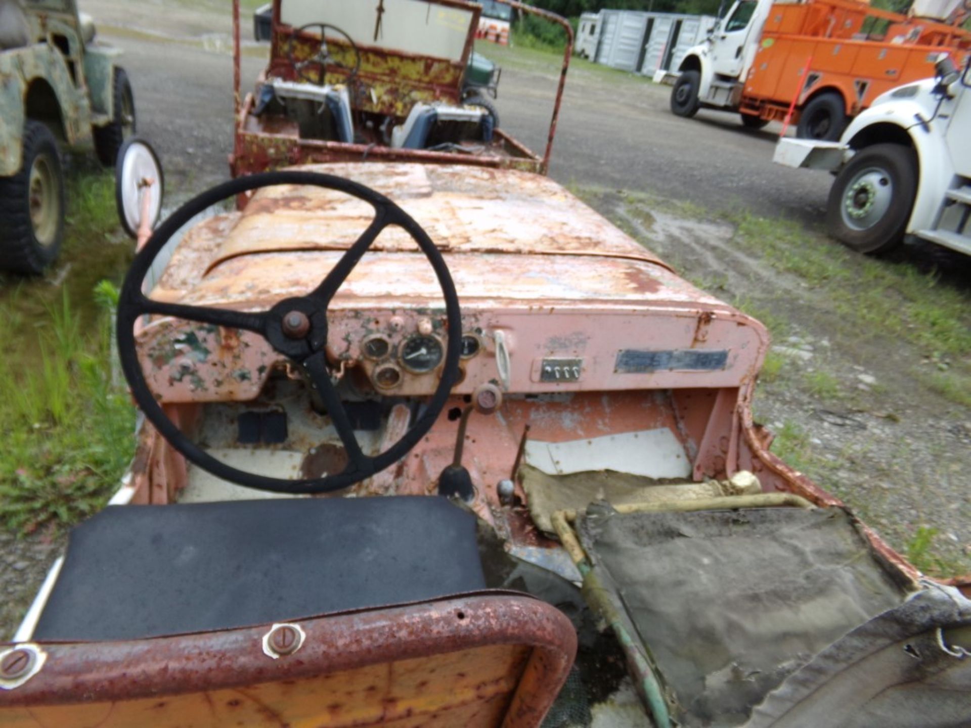 50's Willy's Jeep, Orange, NO Windshield - Needs Tinkering - Image 4 of 5