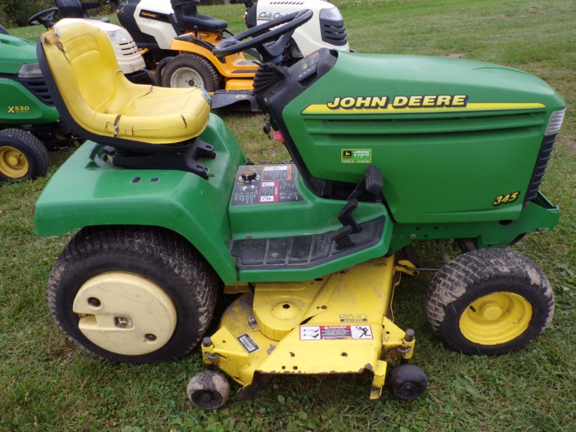 John Deere 345 Riding Mower w/54'' Deck, 20 HP Liquid Cooled Engine, Has Rear Wheel Weights And Tire - Image 2 of 2