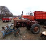 McCormick Farmall Super A with Blue 5' Dozer Blade, Draw Bar, Rear Lift, 540 PTO and Flat Belt