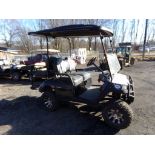 Black Lifted Yamaha Gas Golf Cart with Canopy, Windshield, Fold Out Rear Seat, Cart # L163