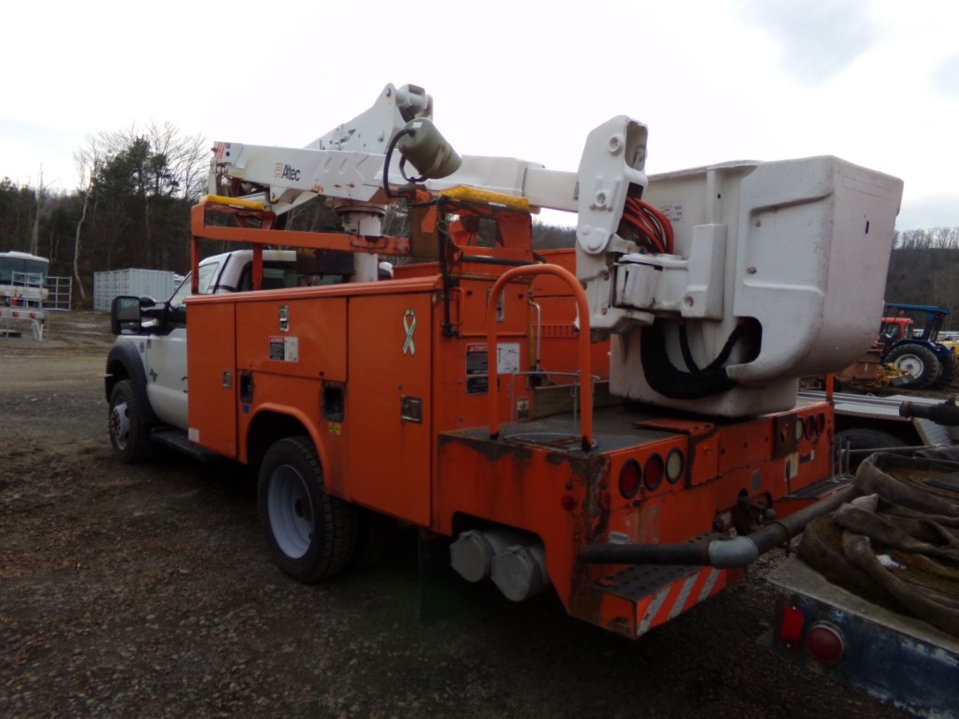 2011 Ford F550, Bucket Truck, 35' Altec Boom, 6.7 Powerstroke Dsl., Auto, Orange Service Body, 19,