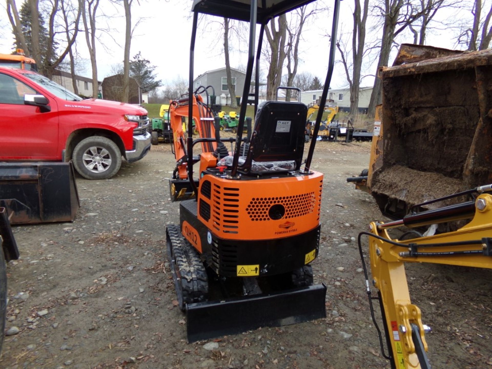 New Orange/Black AGT QH12 Mini Excavator with Manual Thumb and Briggs Engine, Ser # 633589 - Image 2 of 3