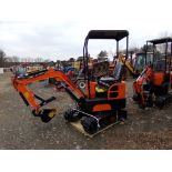 New Orange/Black AGT QH12 Mini Excavator with Manual Thumb and Briggs Engine, Ser # 633847