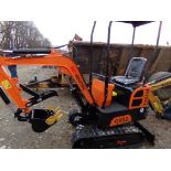 New Orange/Black AGT QH12 Mini Excavator with Manual Thumb and Briggs Engine, Ser # 633589