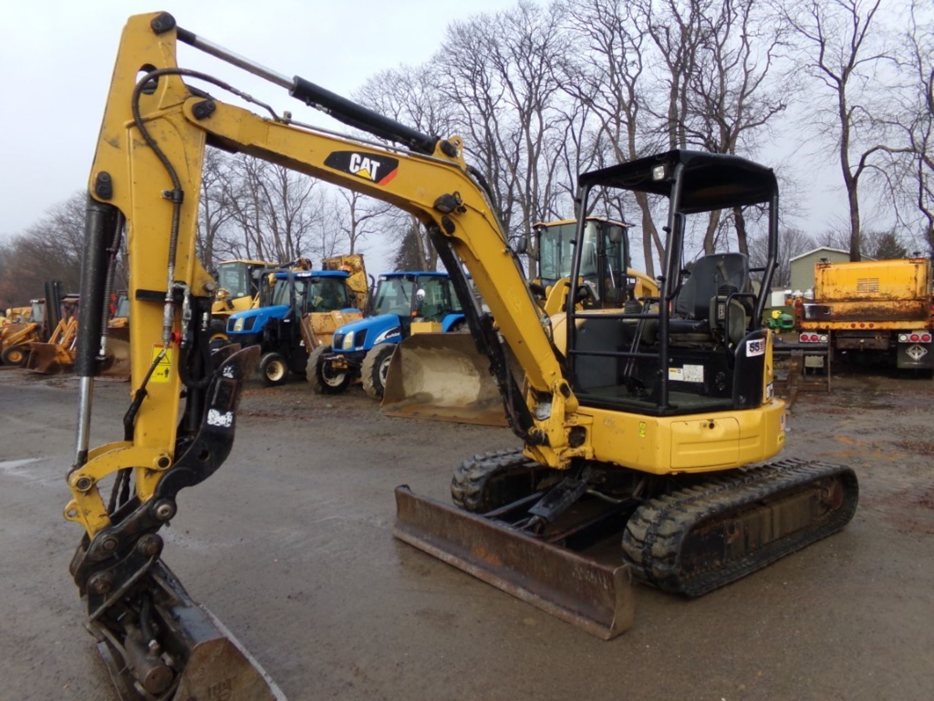 Cat 304E2 CR Mini Excavator, Grader Blade, Hyd. Thumb, w/ 24'' Bucket, 4213 Hrs, Almost New Tires, - Image 2 of 10