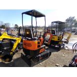 New Orange AGT Industrial QH12 Mini Excavator, Gas Engine,Grader Blade and Stationary Thumb