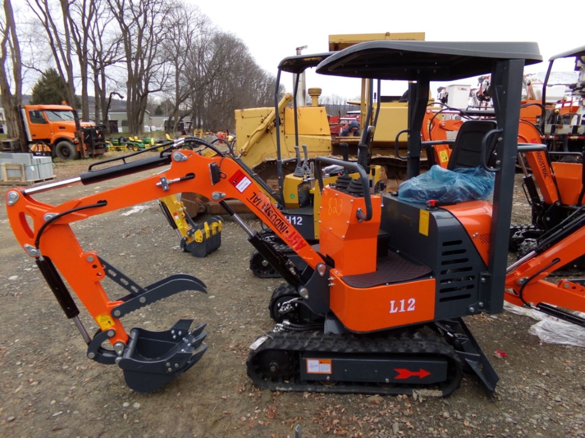 New AGT L12 Mini Excavator with Canopy, Has Manual Thumb, Orange, Ser # 633466