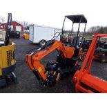 new AGT Industrial QH12 Mini Excavator with Grader Blade, Stationary Thumb, Briggs Gas Engine,