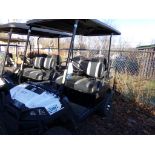 Yamaha 4 Seat Golf Cart, Gas Eng., Black and Gray, Fold Down Rear Seat/Cargo Deck, ''L156'', Lifted,